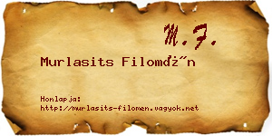 Murlasits Filomén névjegykártya